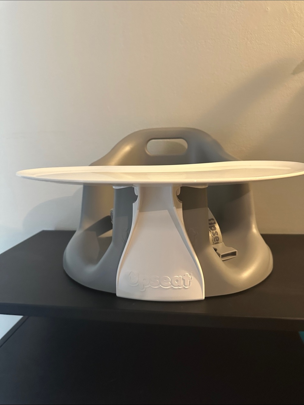 Gray Baby Floor Seat with White Tray